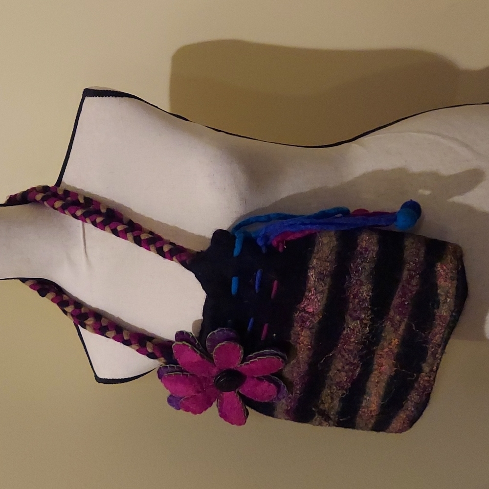 Rising Tide felted wool purse